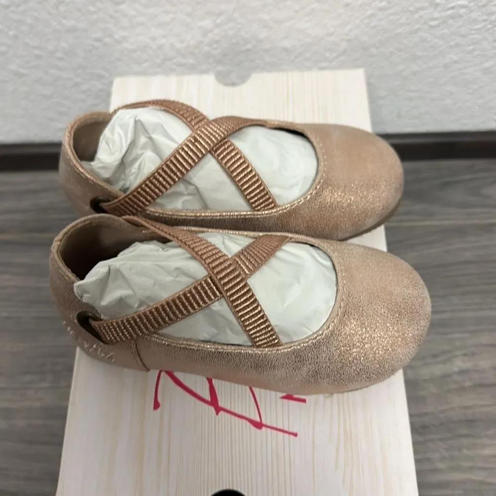 Blowfish Malibu Kids' Pixi Ballet Flat Kid In Rose Gold Reptile